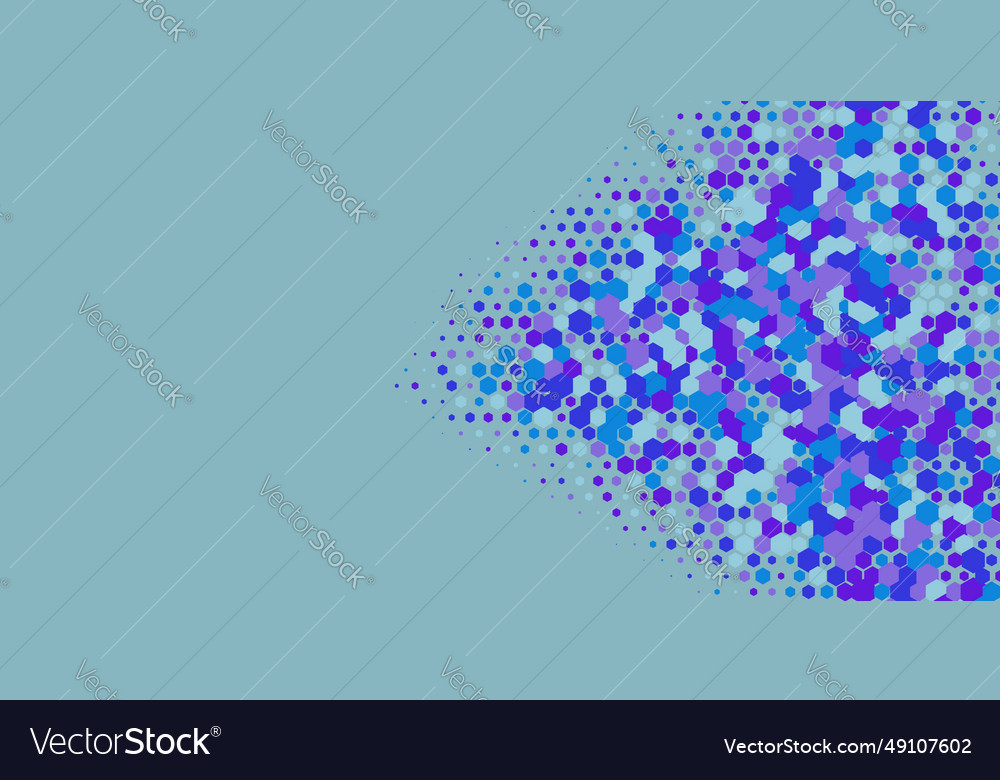 Geometric multi size hexagon with color