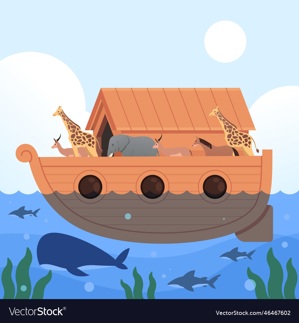 Hand drawn noahs ark Royalty Free Vector Image