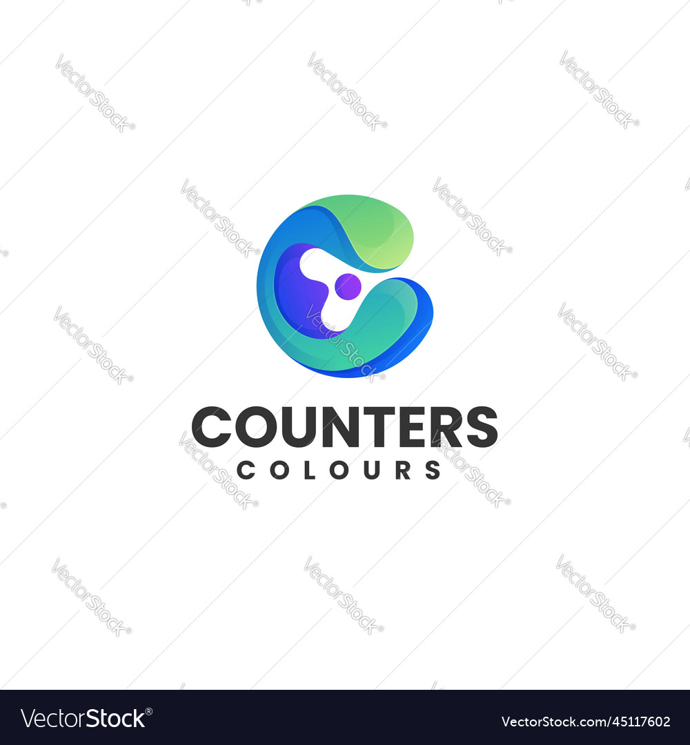 Logo letter c gradient colorful style