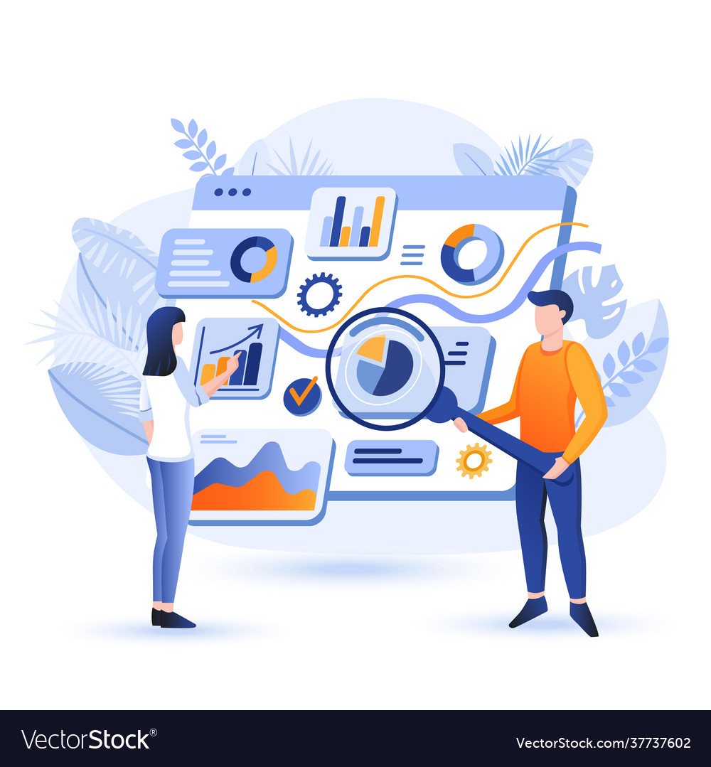 Managers analyze data scene
