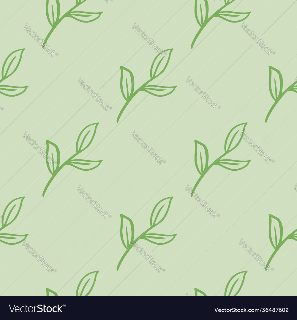Minimalistic style seamless pattern with green