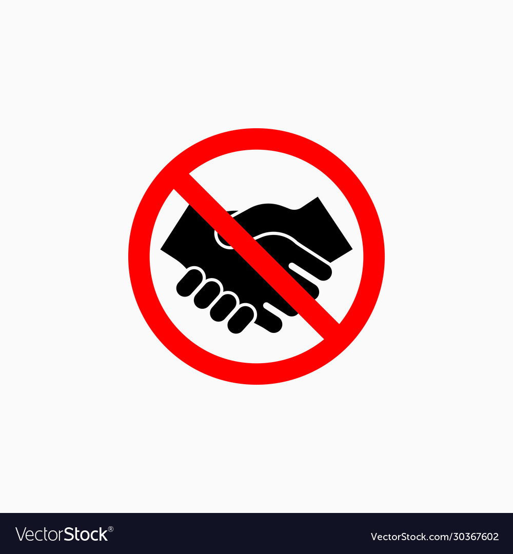 No Handshake Icon Do Not Handshake Royalty Free Vector Image