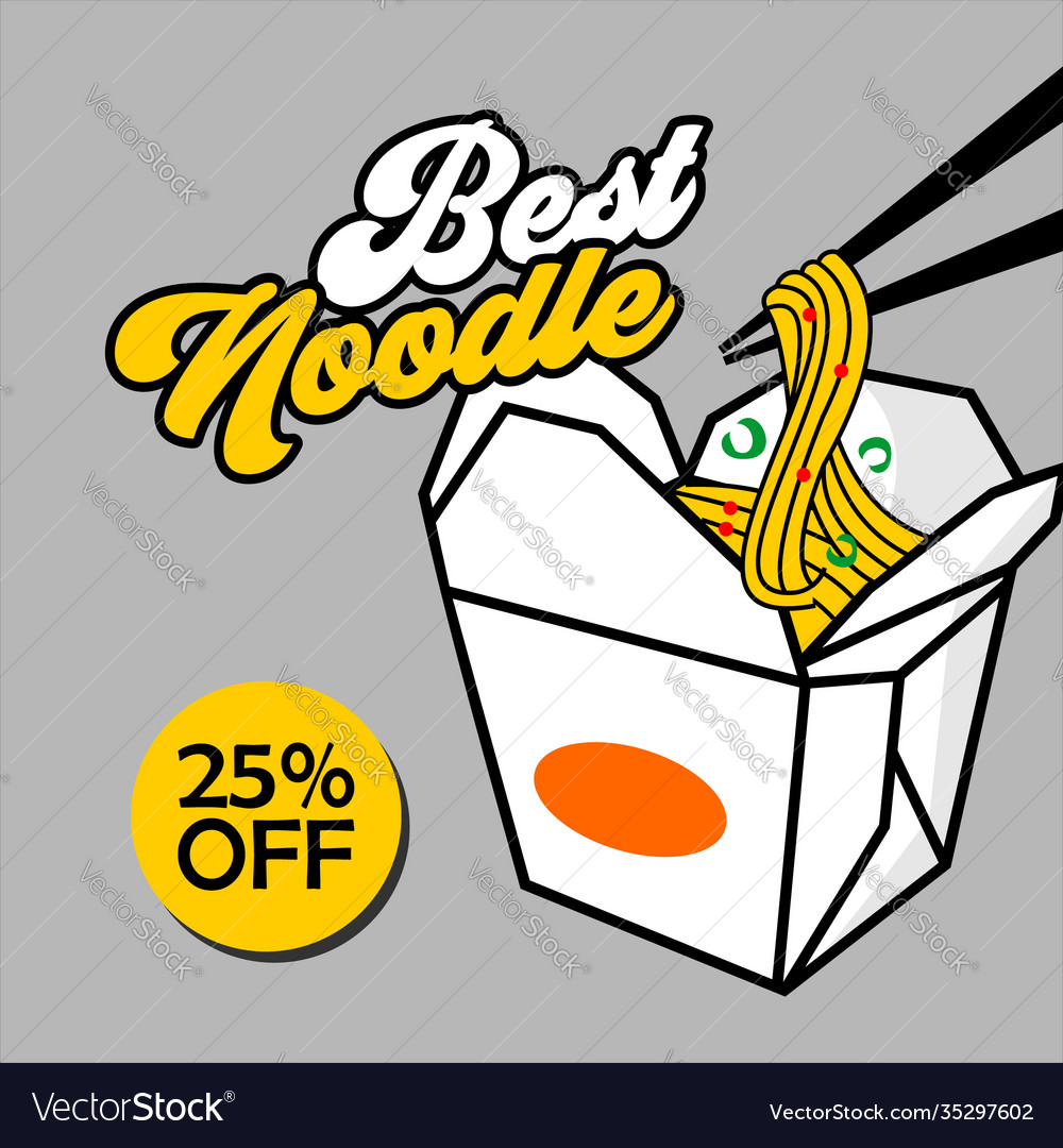 Noodles box poster banner cute cartoon