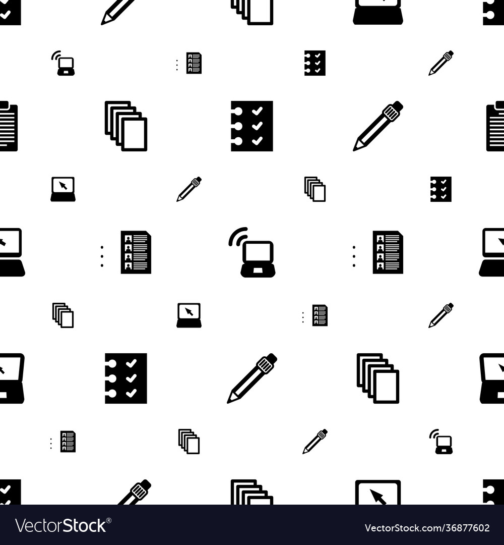Notebook icons pattern seamless white background