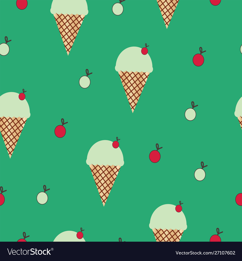 Seamless pattern with ice cream cone