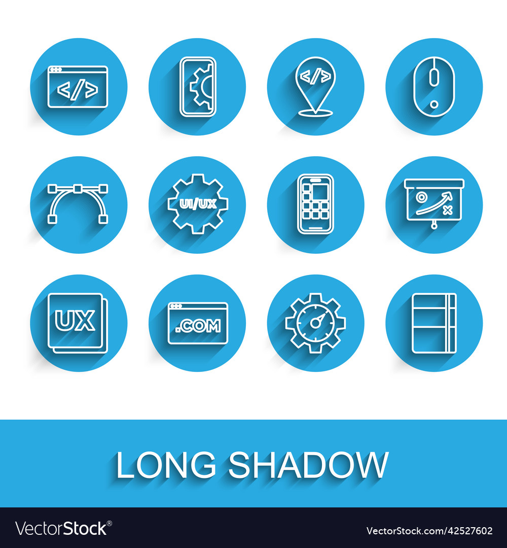 Set line ui or ux design front end development vector image Set line ui or ux design front end development