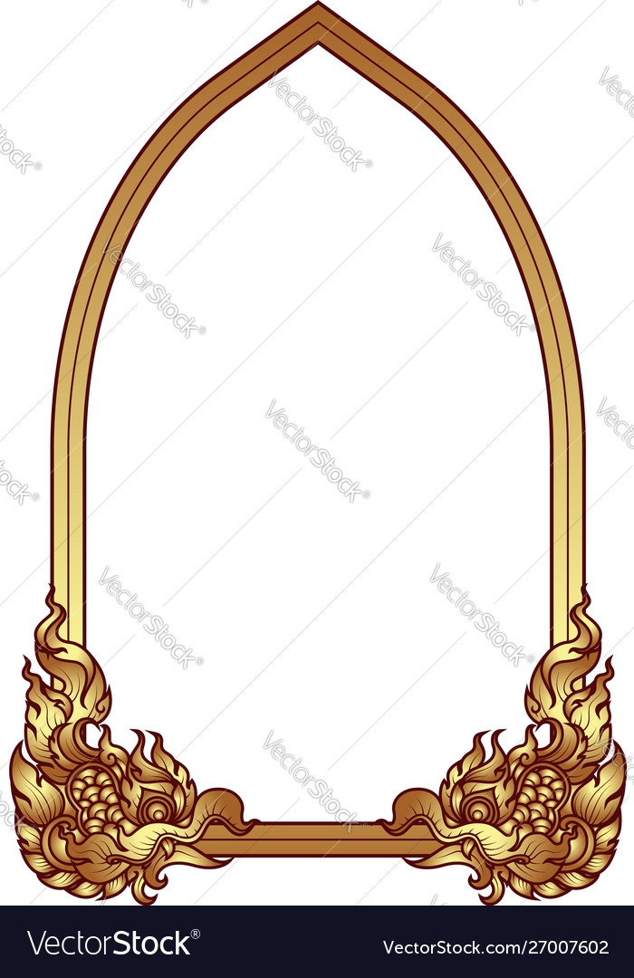 Twin lion golden pentagon window arch traditional