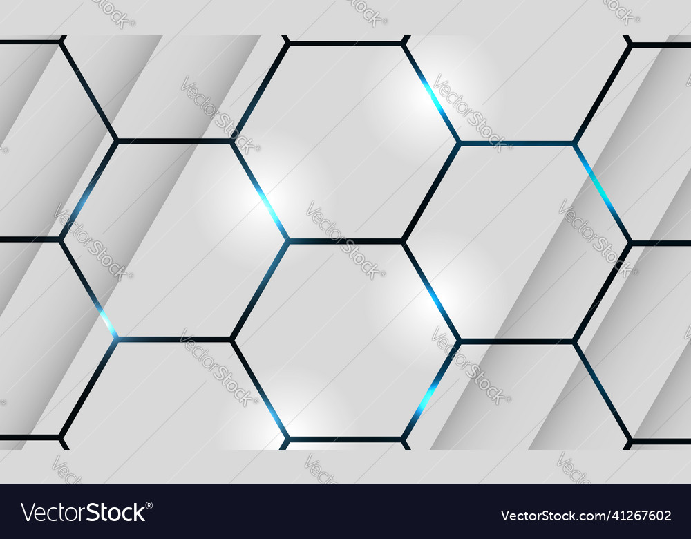 White 3d hexagonal technology abstract vector image White 3d hexagonal technology abstract