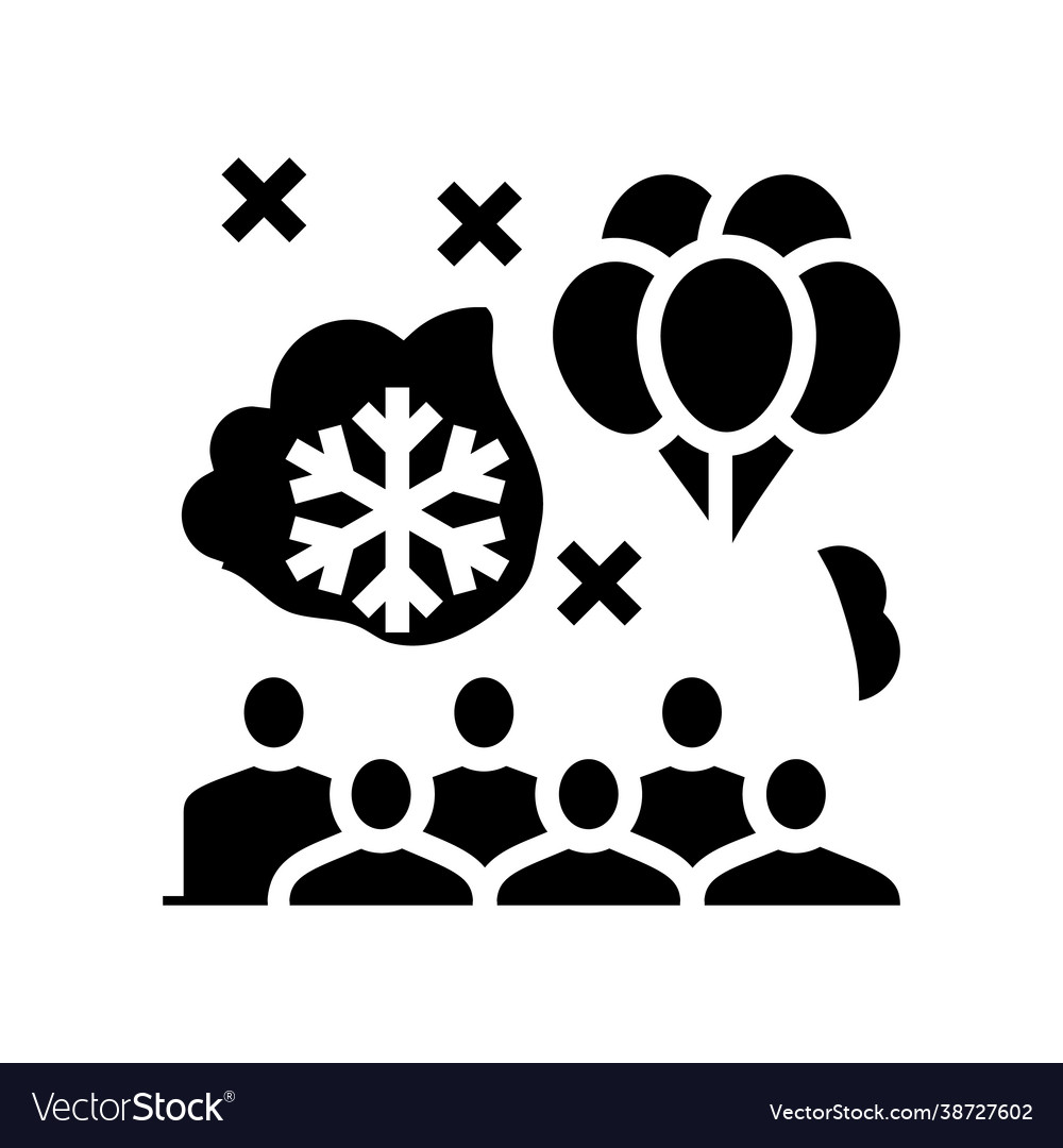 Winter kids party glyph icon