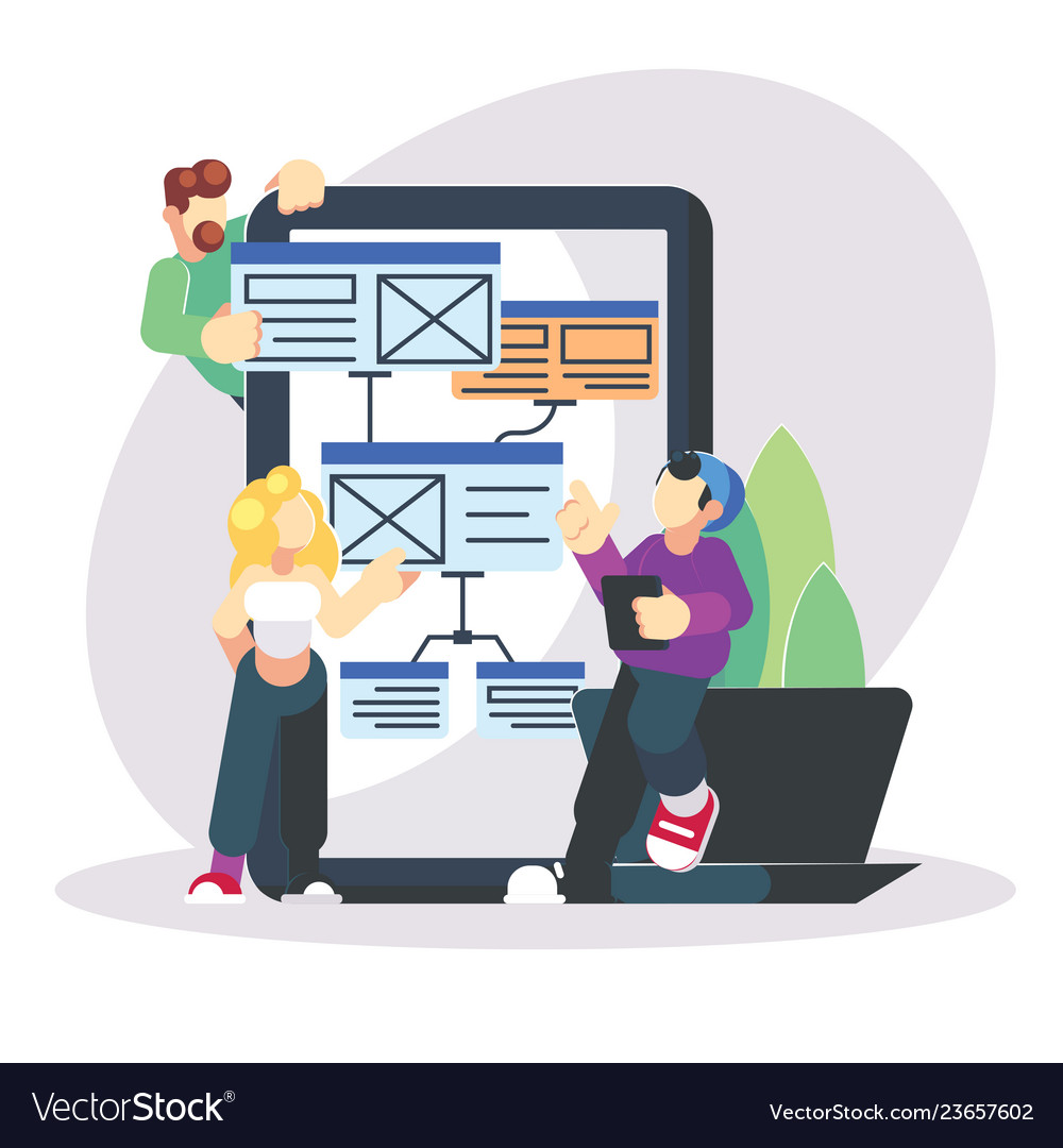 Junge Programmierer kodieren ein neues Projekt für große Vector Image Junge Programmierer kodieren ein neues Projekt für große