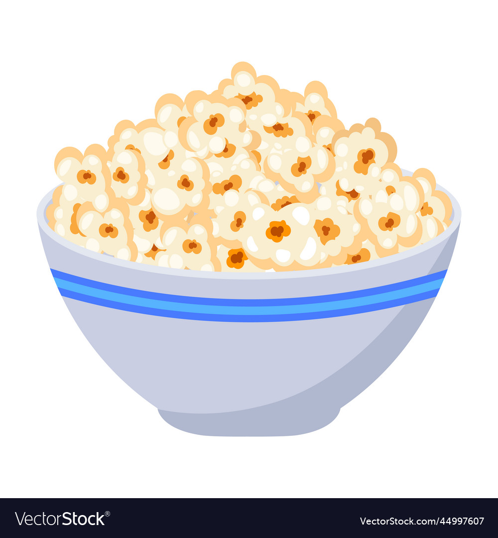 A flat design of popcorn Royalty Free Vector Image