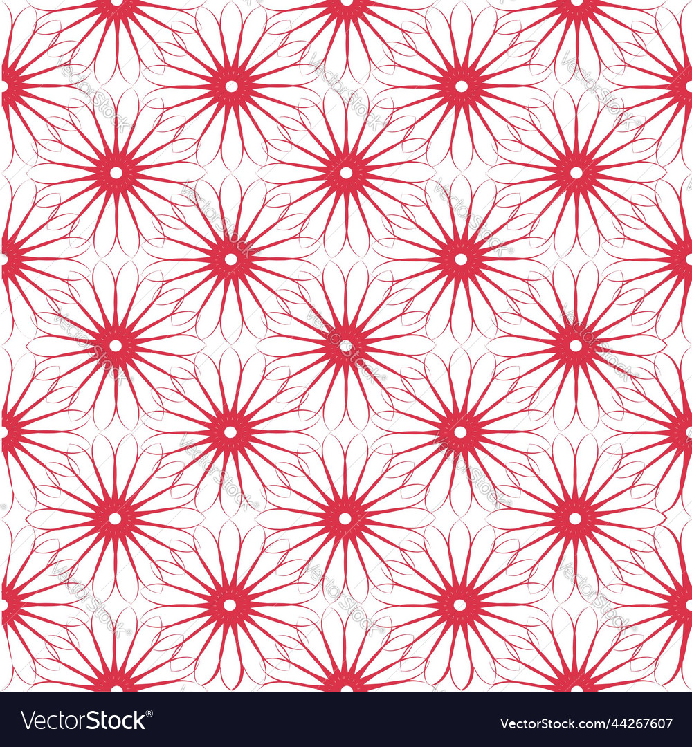 A seamless pattern of overlapping line floral