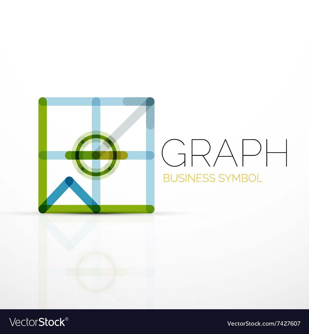 Abstract logo idea linear chart or graph
