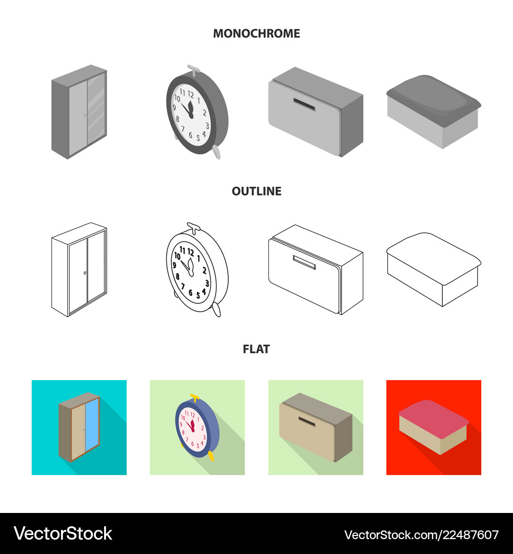 Bedroom & Room Symbol Set Royalty Free Vector Image