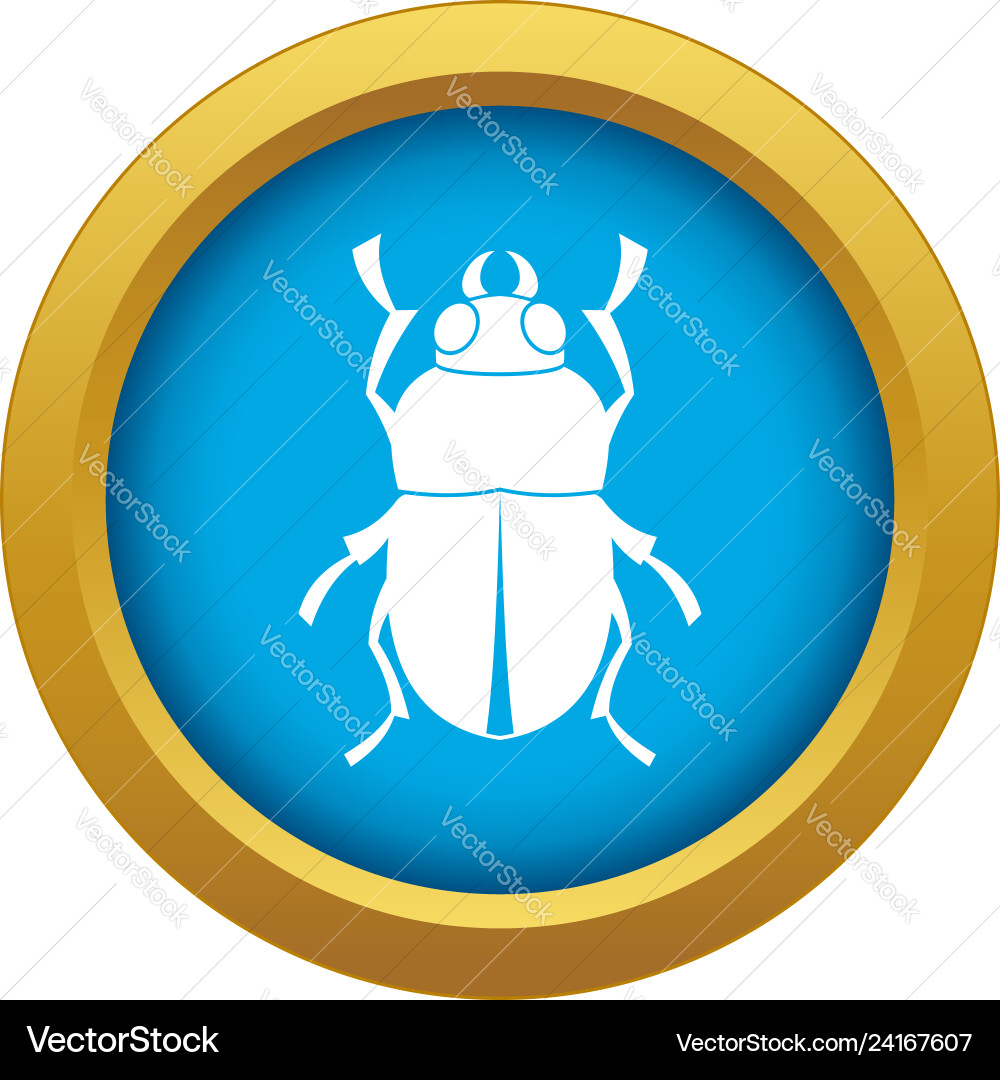 Bug icon blue isolated Royalty Free Vector Image