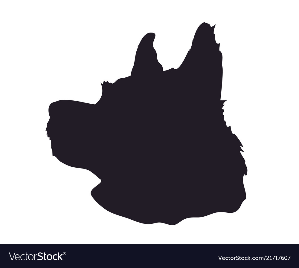 Dog portrait silhouette