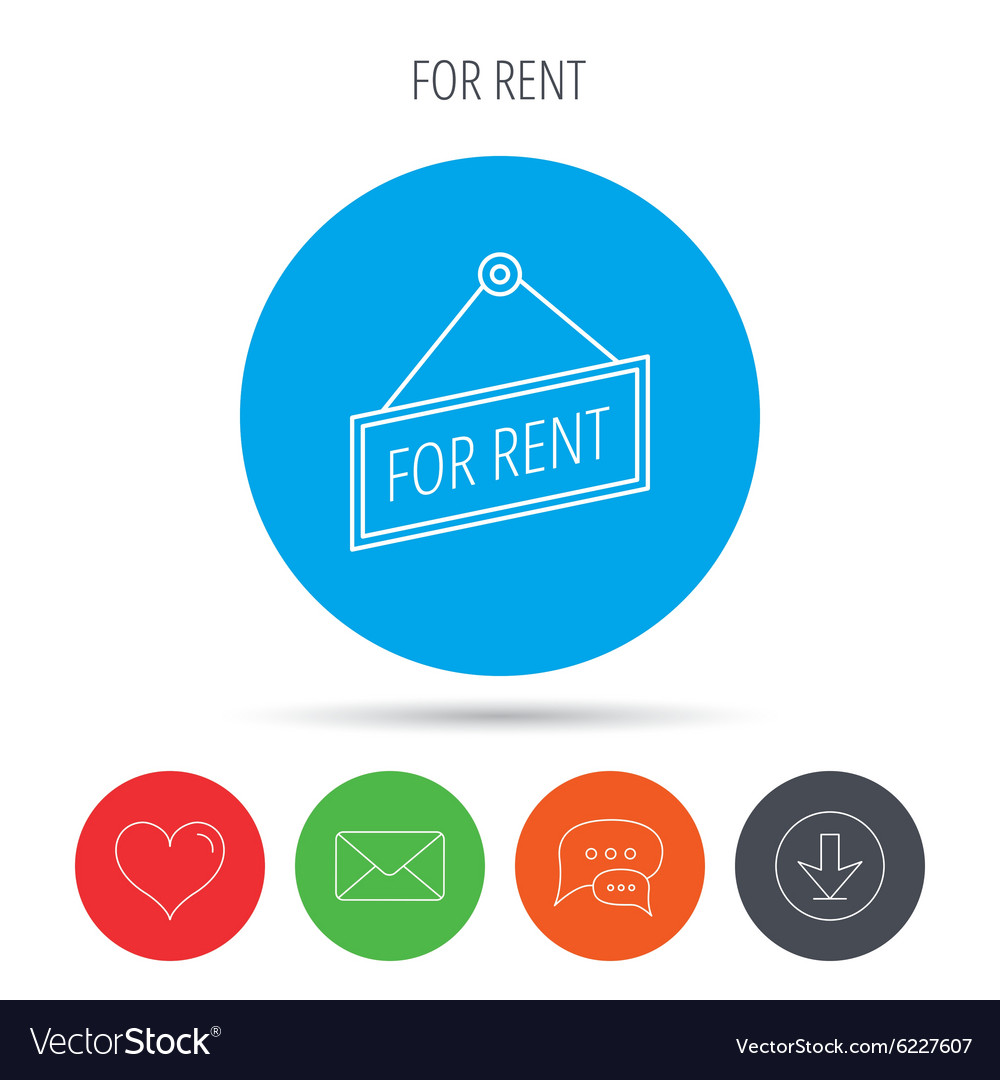 For Rent Icon Advertising Banner Tag Sign Vector Image