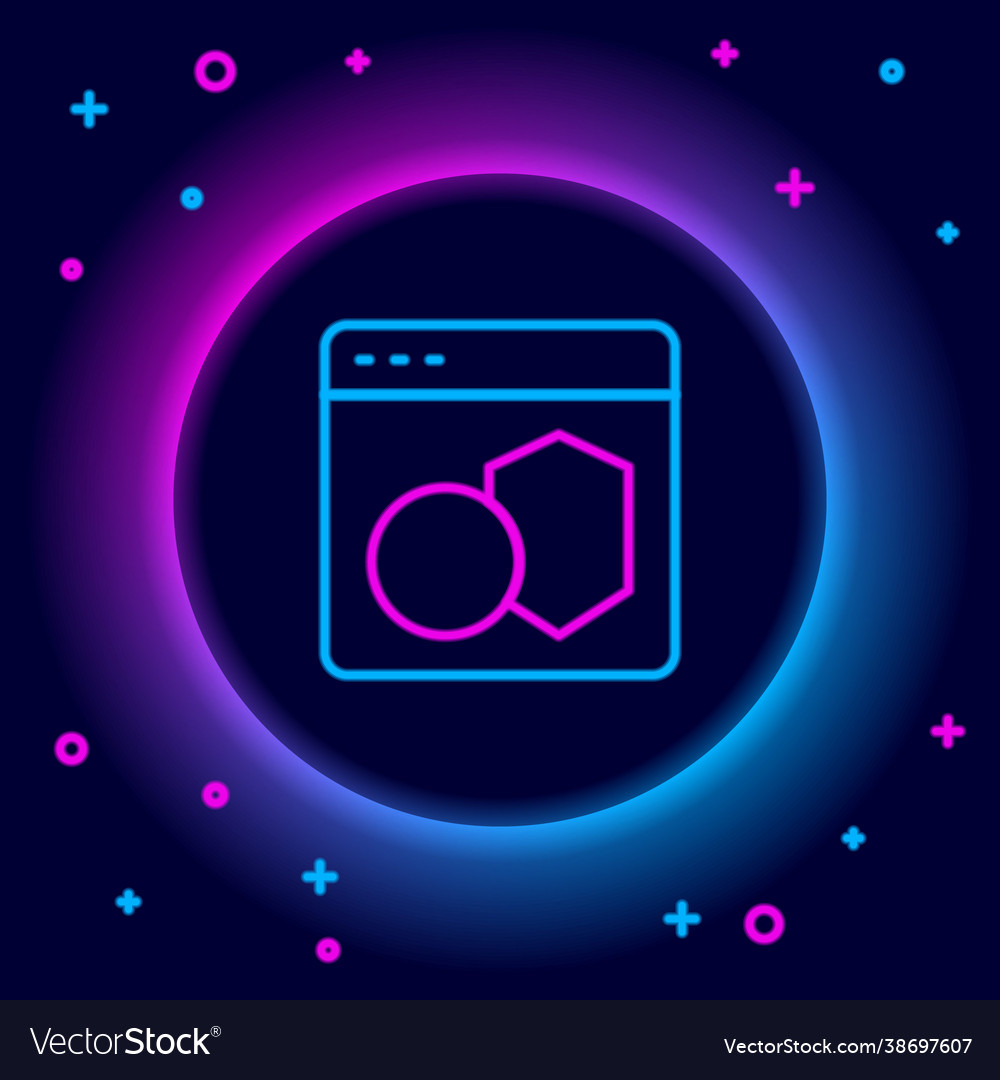 Glowing neon line software web developer