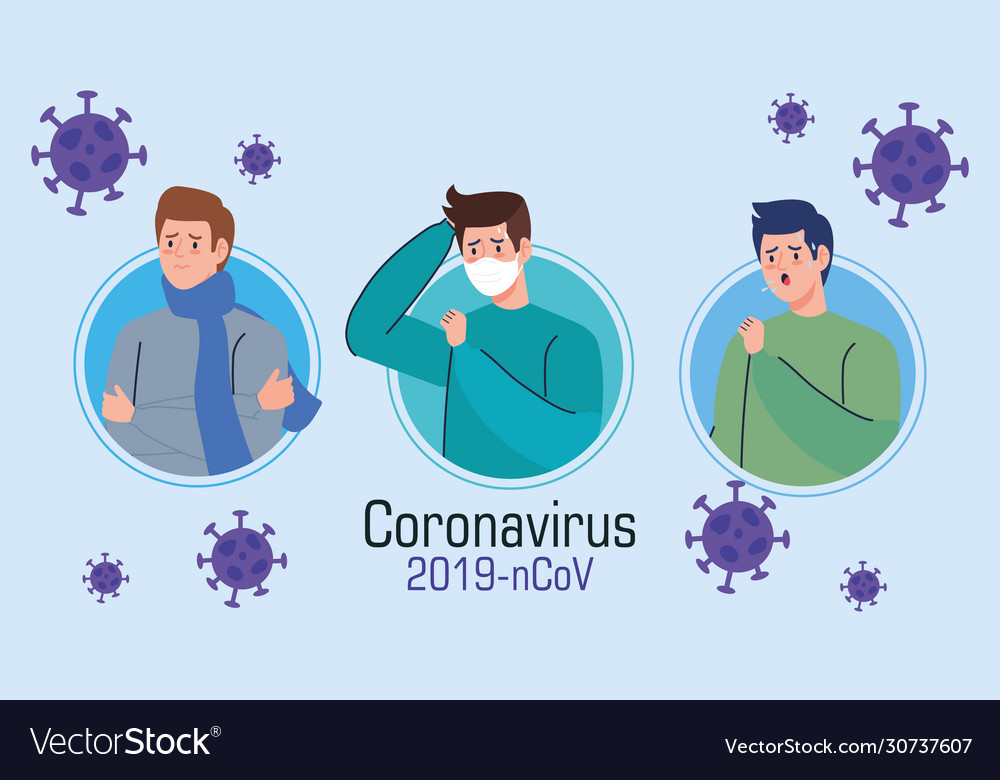 Gruppe Männer krank coronavirus 2019 ncov