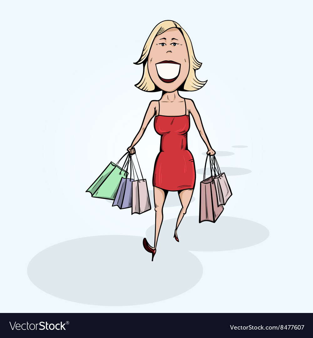 Happy woman with shopping bags