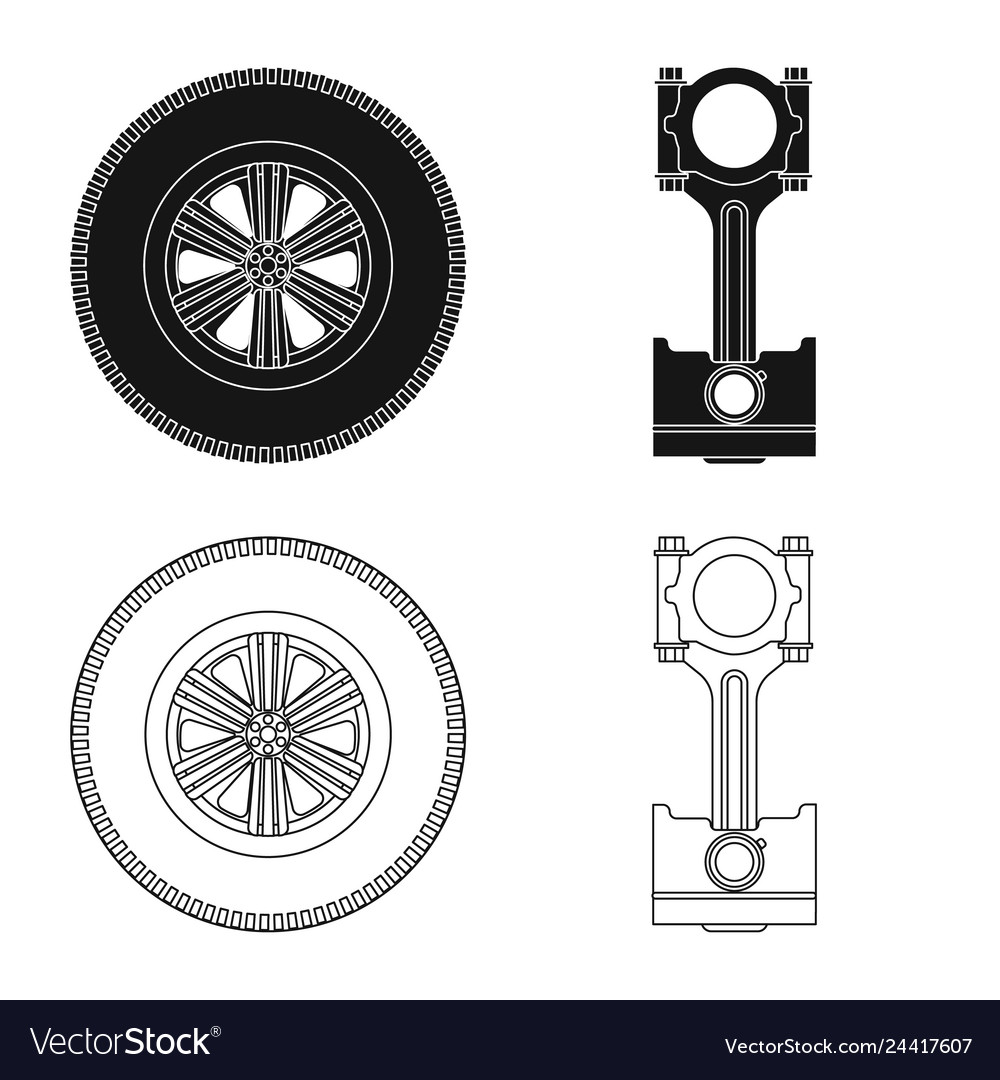 Isolated object of auto and part logo collection