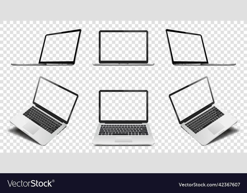 Laptop With Transparent Screen Royalty Free Vector Image