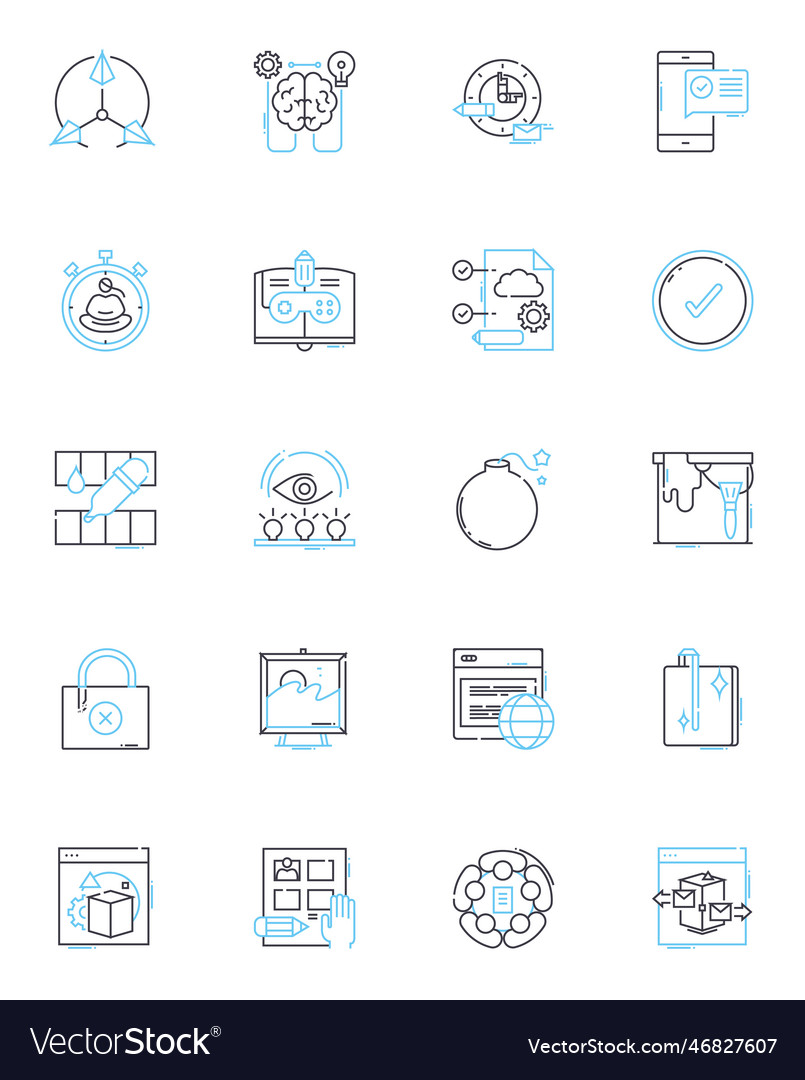 Perception and intuition linear icons set insight