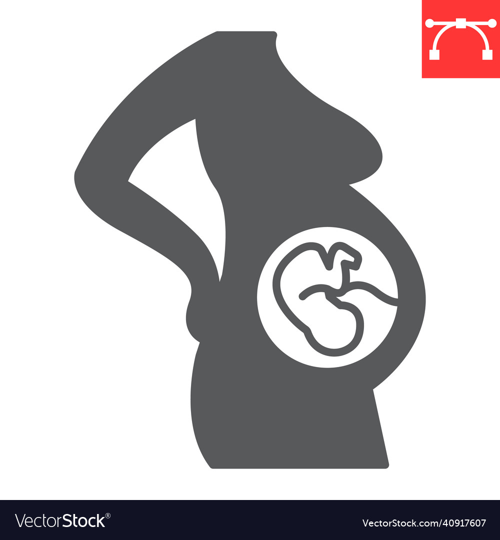 Pregnant woman glyph icon Royalty Free Vector Image