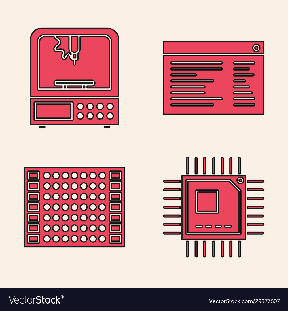 Set processor with microcircuits cpu 3d printer
