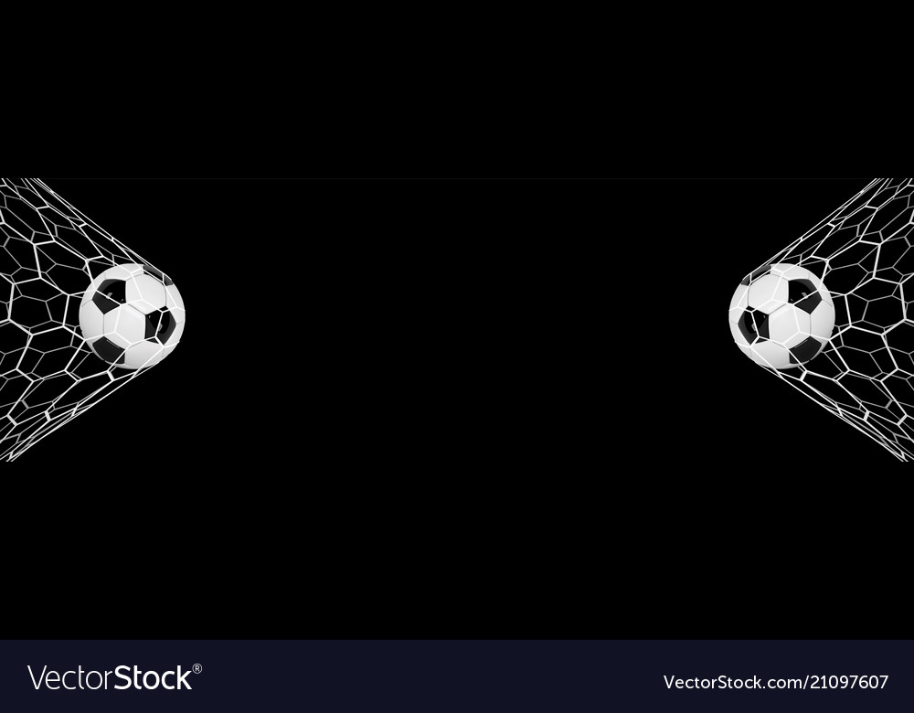 Soccer Or Football Banner With 3d Ball On Black Vector Image