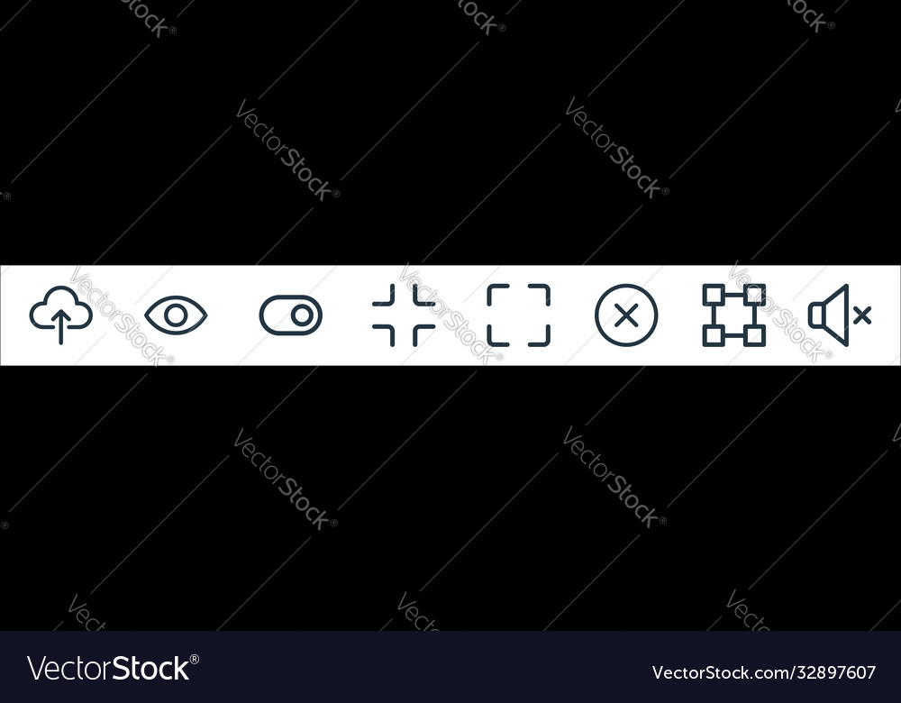 User interface line icons linear set quality vector image User interface line icons linear set quality