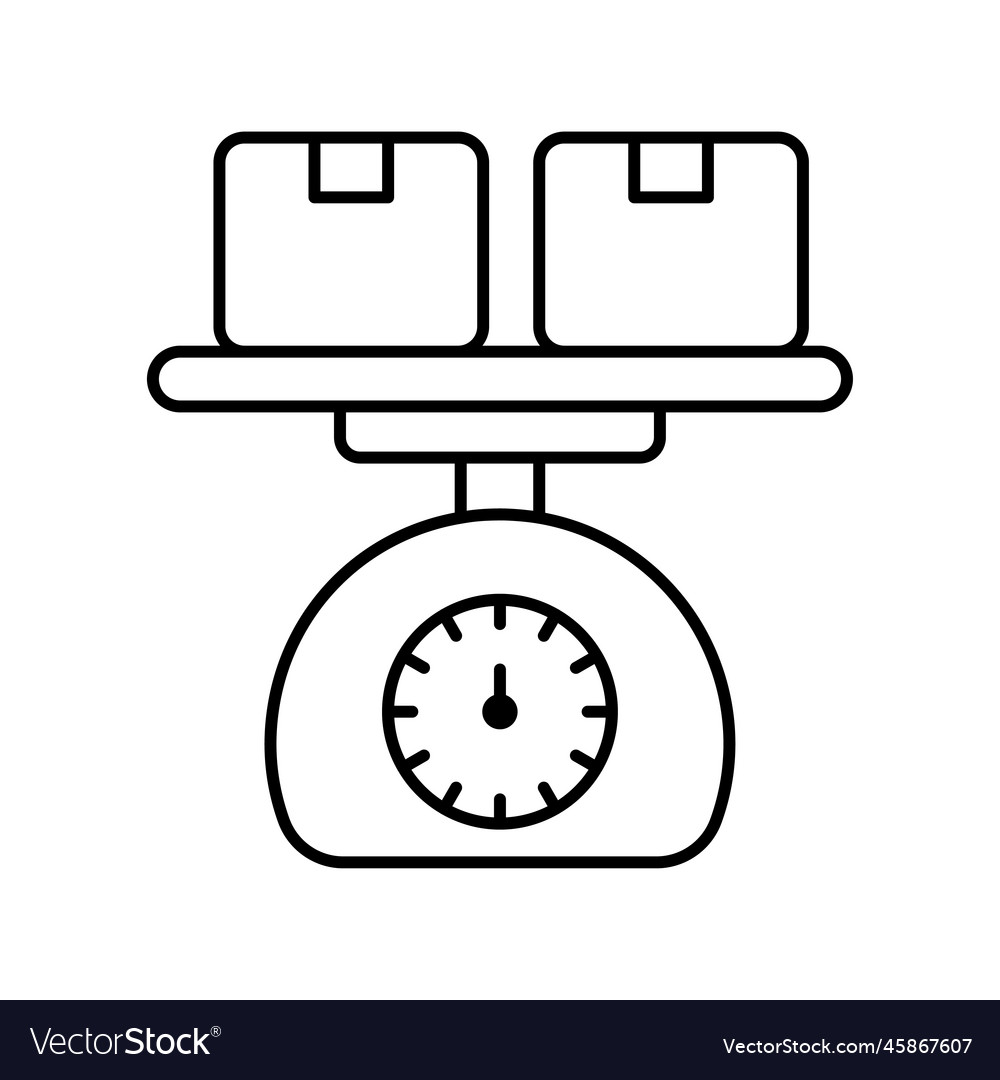 Weight machine outline icon style Royalty Free Vector Image