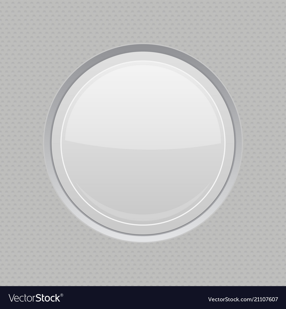White web button on gray background round 3d icon