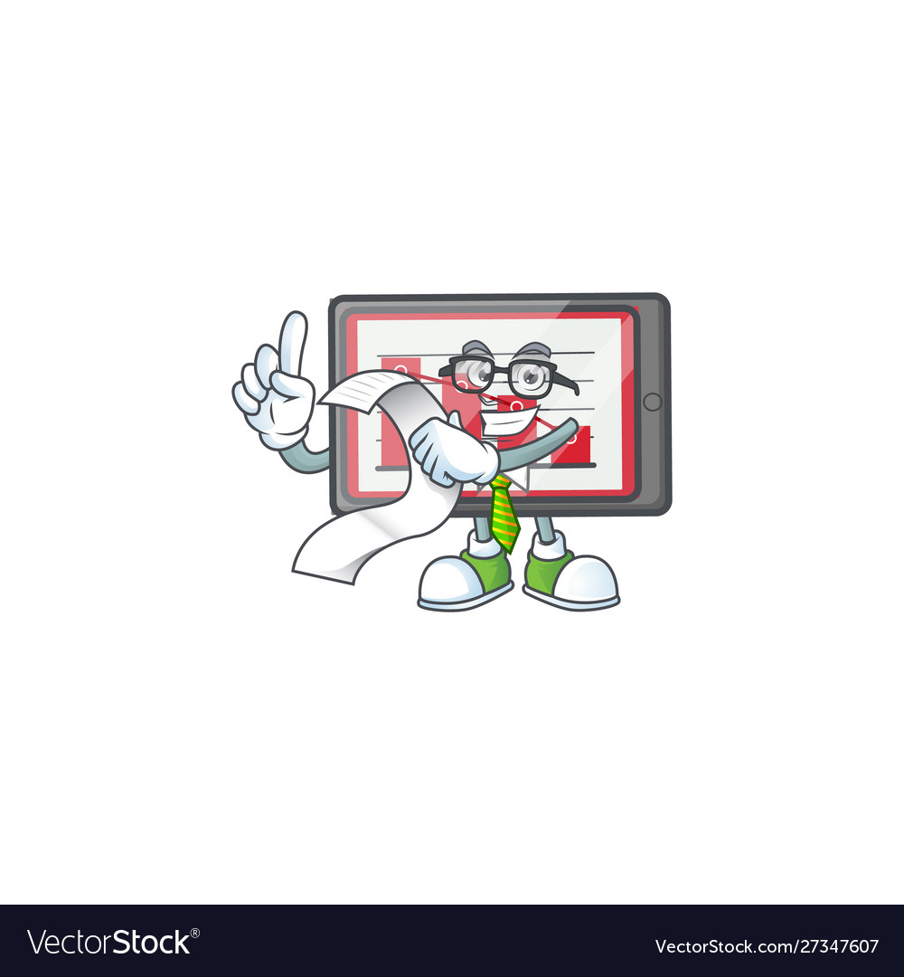 With menu down chart horizontal table for report Vector Image With menu down chart horizontal table for report
