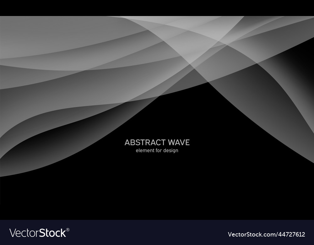 Abstract black background with smooth gray lines