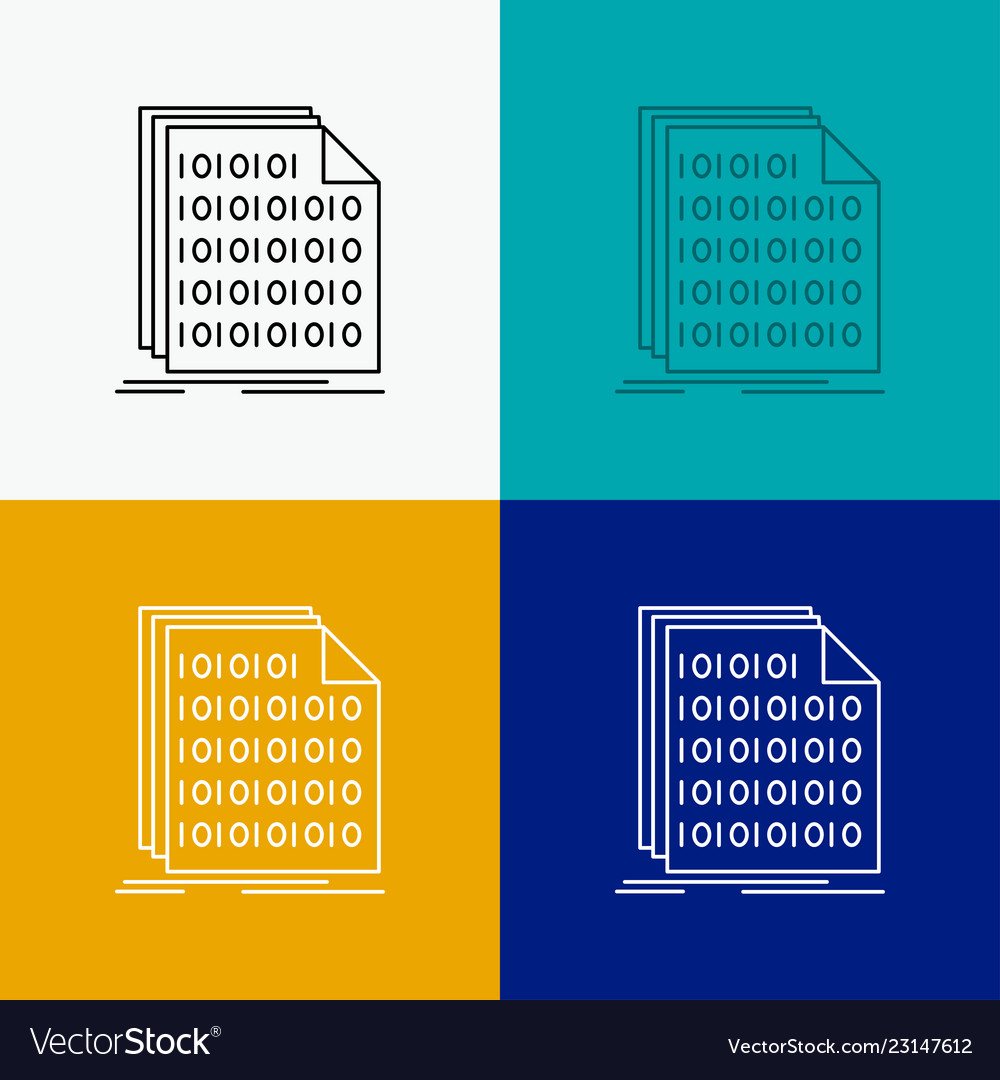 Binärcode-Kodierungsdaten-Dokument-Symbol über vector image Binärcode-Kodierungsdaten-Dokument-Symbol über