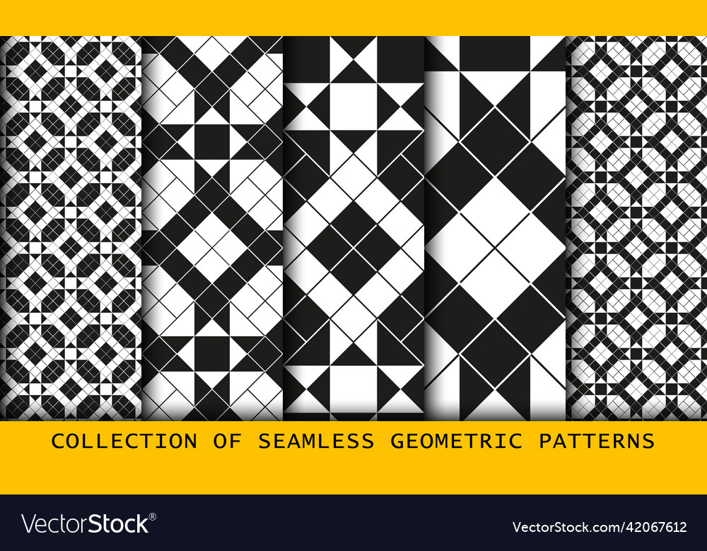Diagonal lines tiles seamless backgrounds set Vector Image Diagonal lines tiles seamless backgrounds set