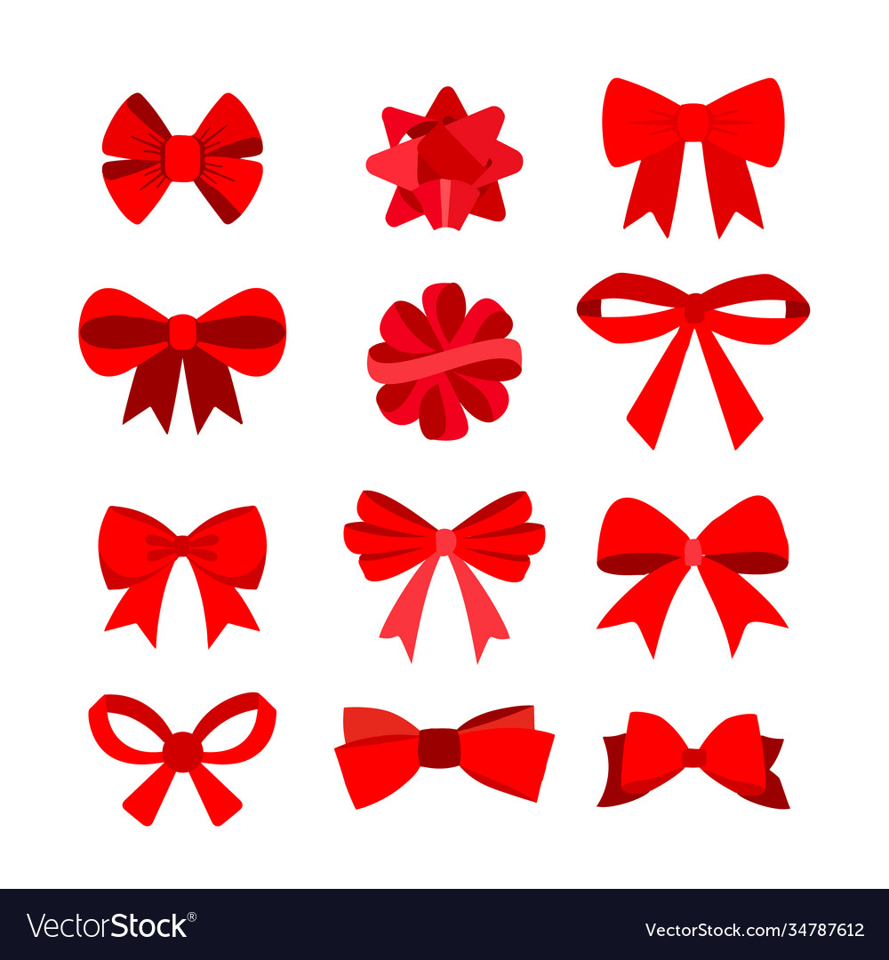 Flat design christmas ribbon collection Royalty Free Vector