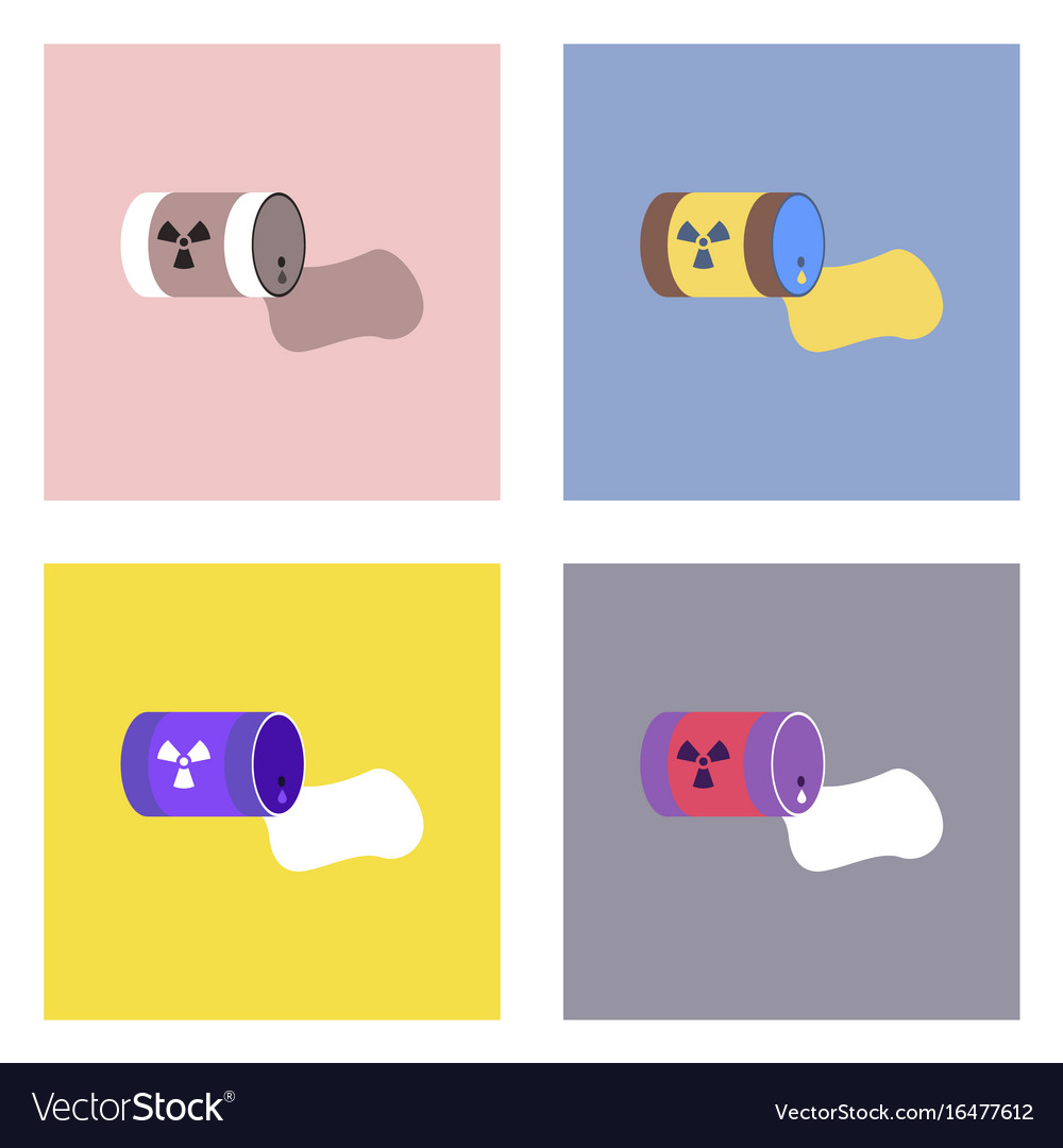 Flat icon design collection waste pollution