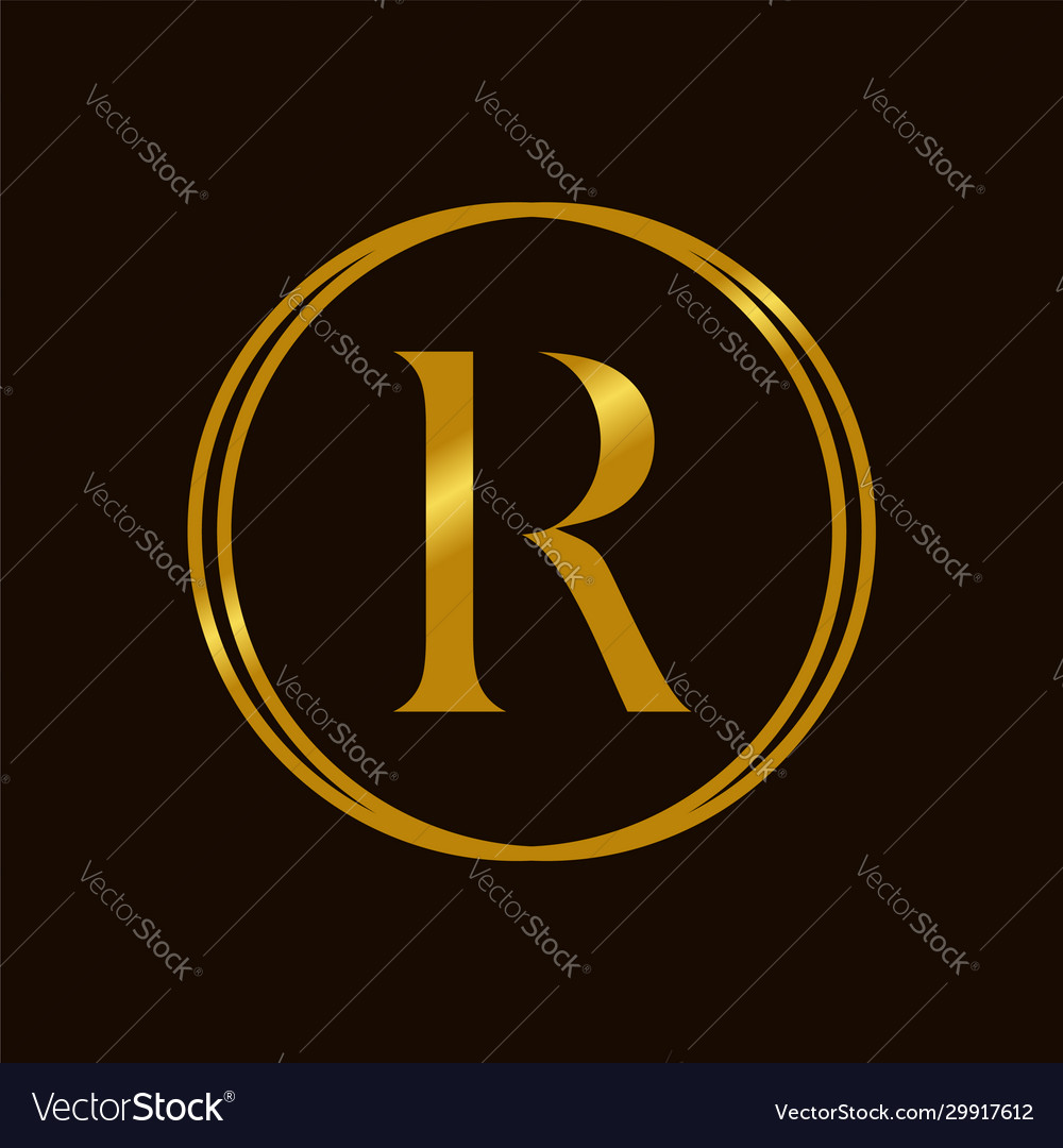 Golden circle r Royalty Free Vector Image VectorStock