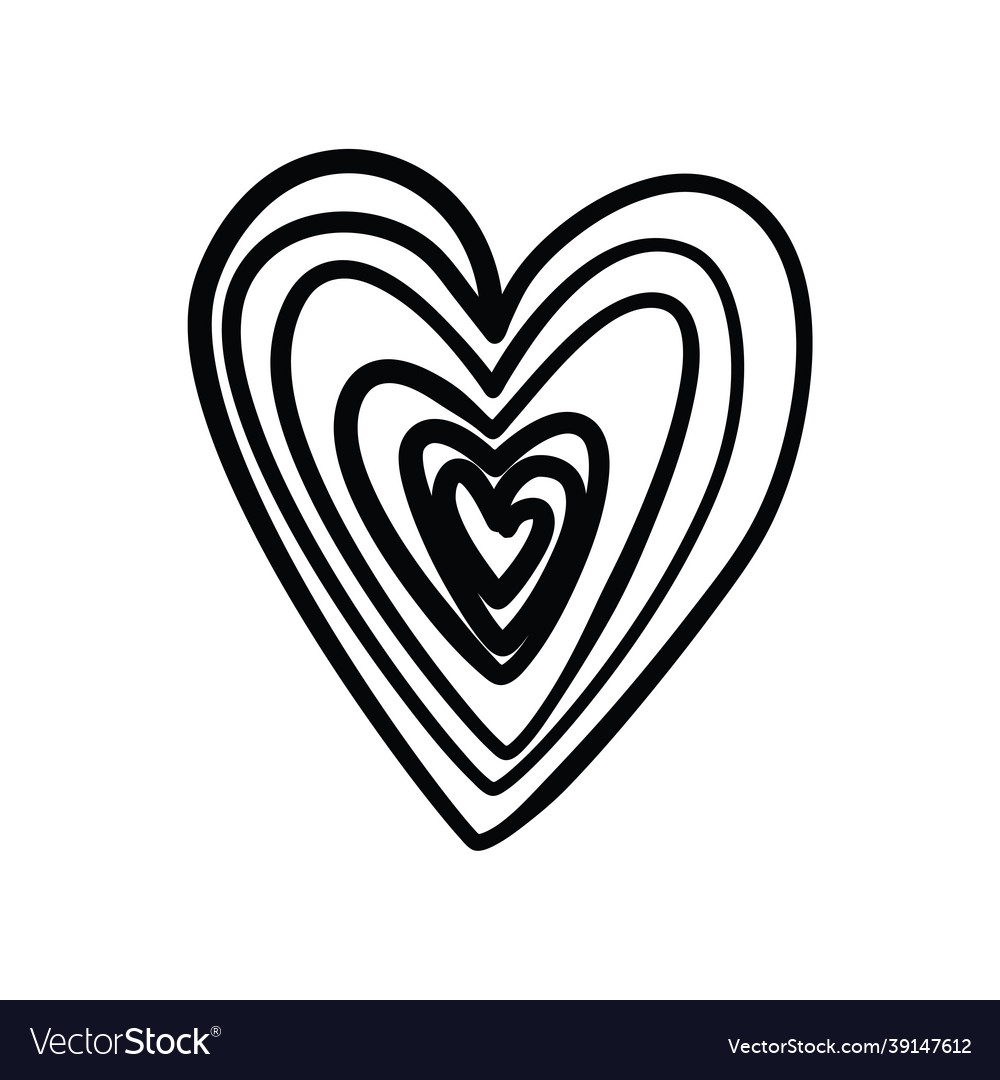 Hand drawn heart Royalty Free Vector Image - VectorStock