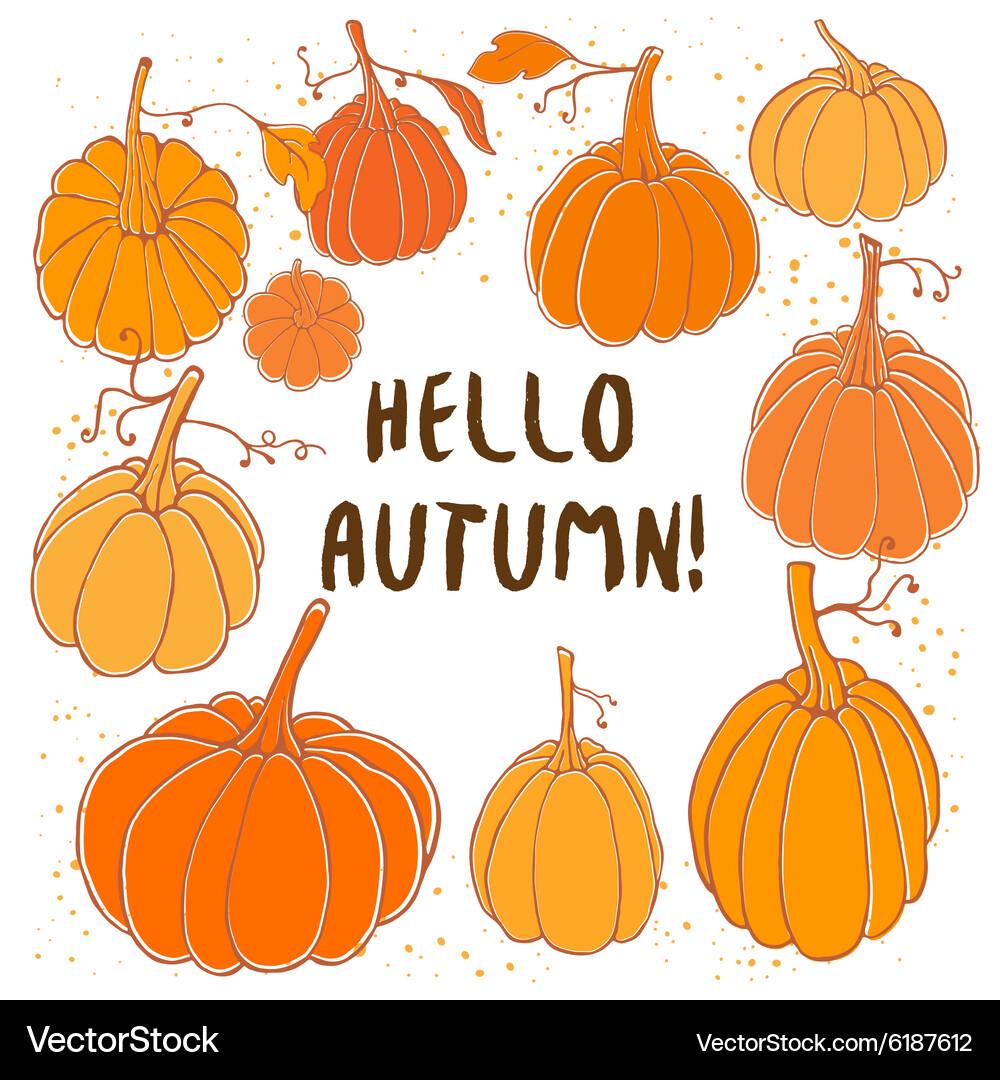 Hello autumn Royalty Free Vector Image - VectorStock