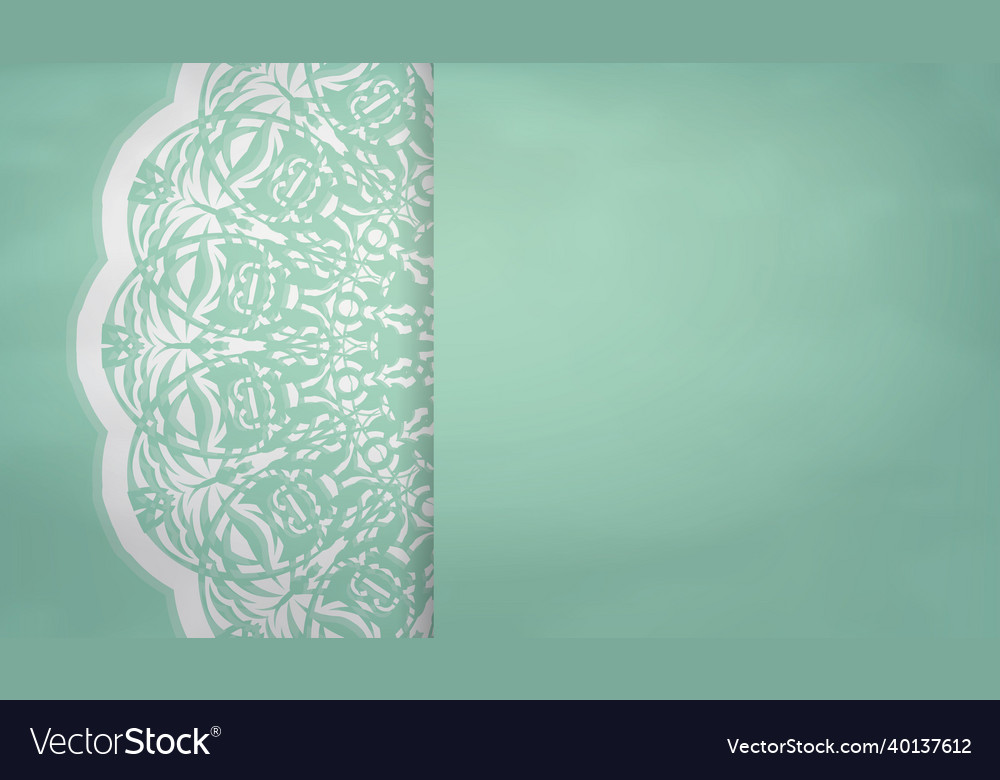 Mint color background with abstract white pattern Vector Image Mint color background with abstract white pattern