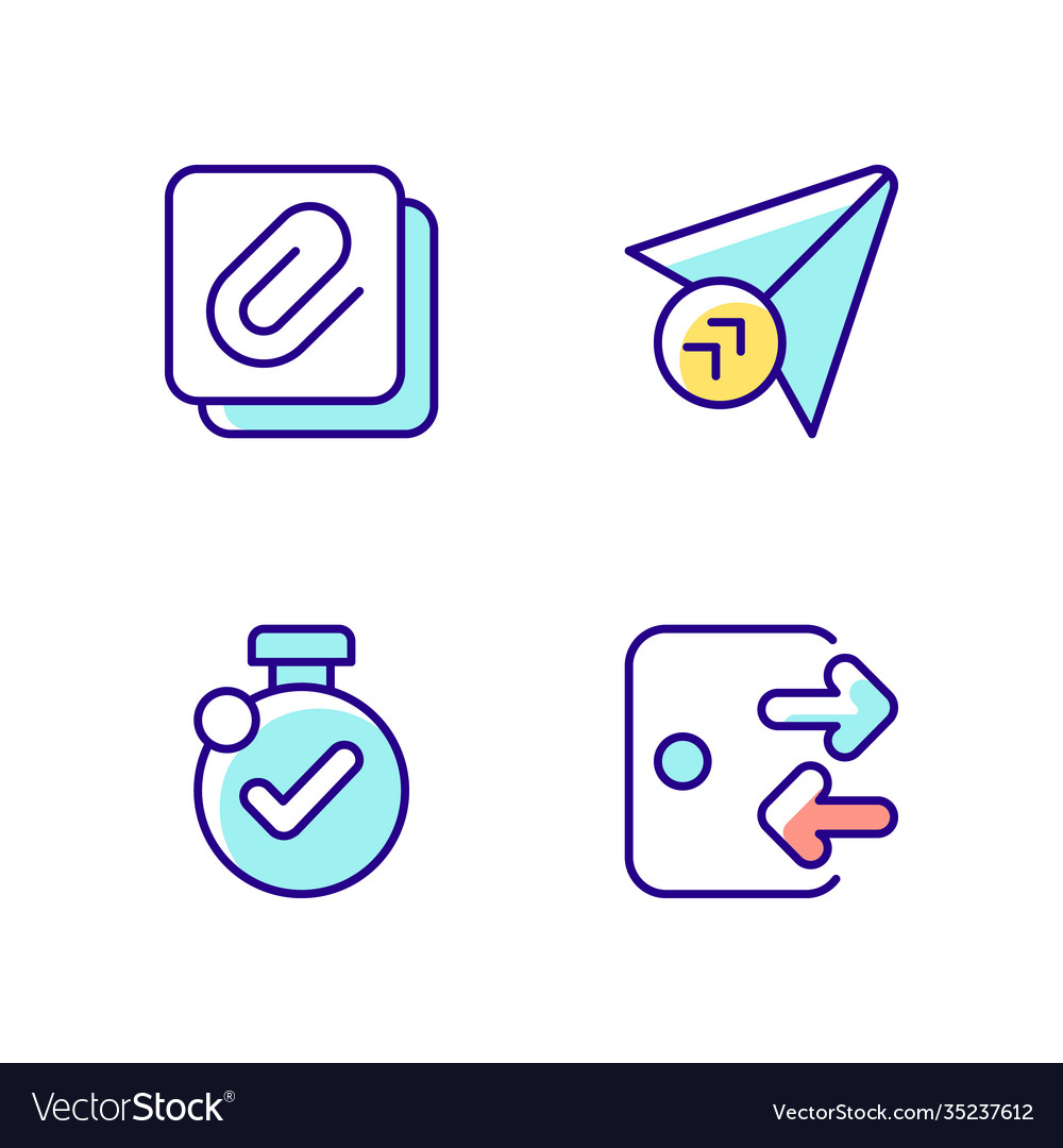 Mobile application interface rgb color icons set
