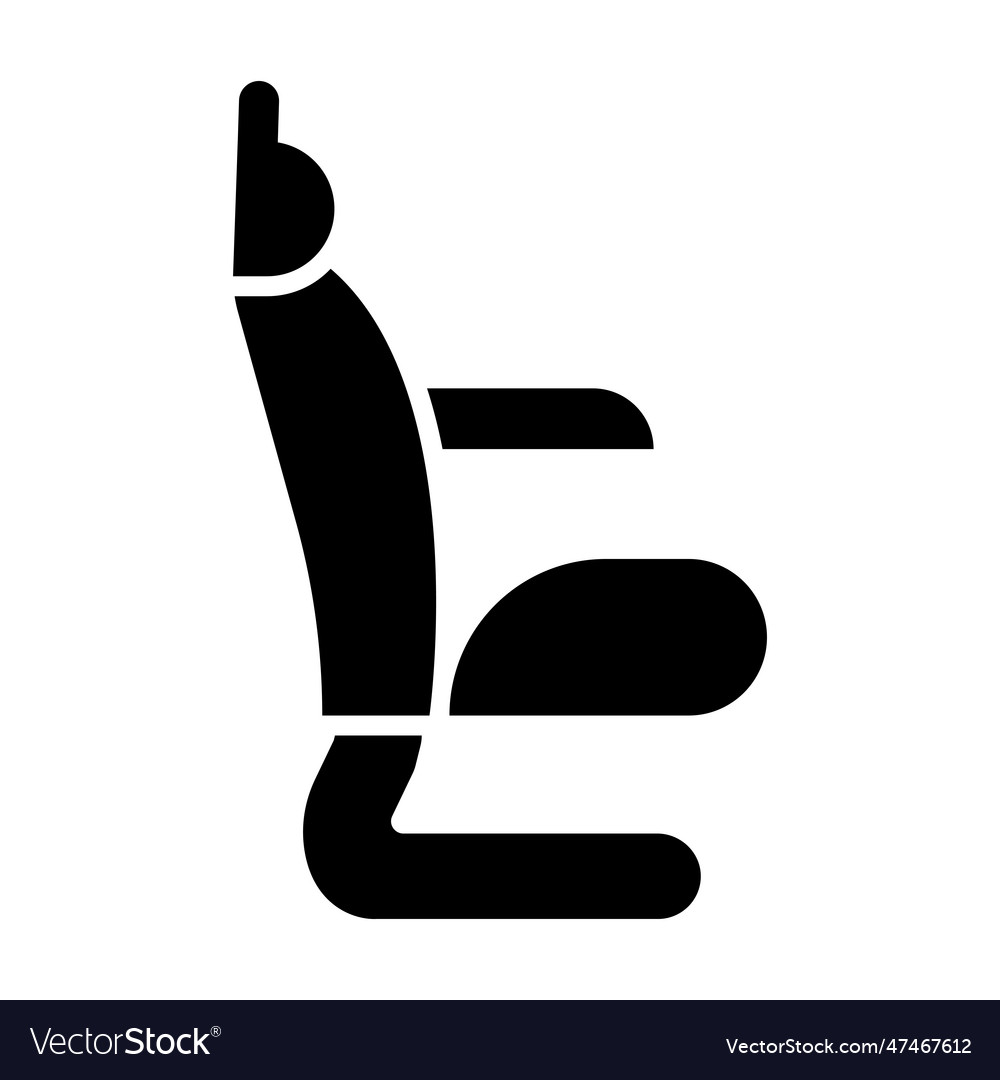 Pilot seat glyph icon for personal and commercial