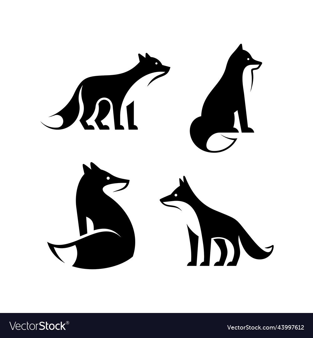 Set of foxes Royalty Free Vector Image - VectorStock