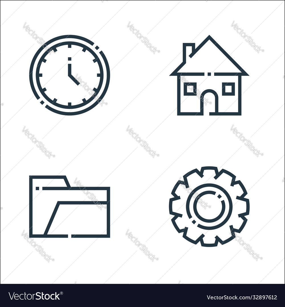 Web essentials line icons linear set quality