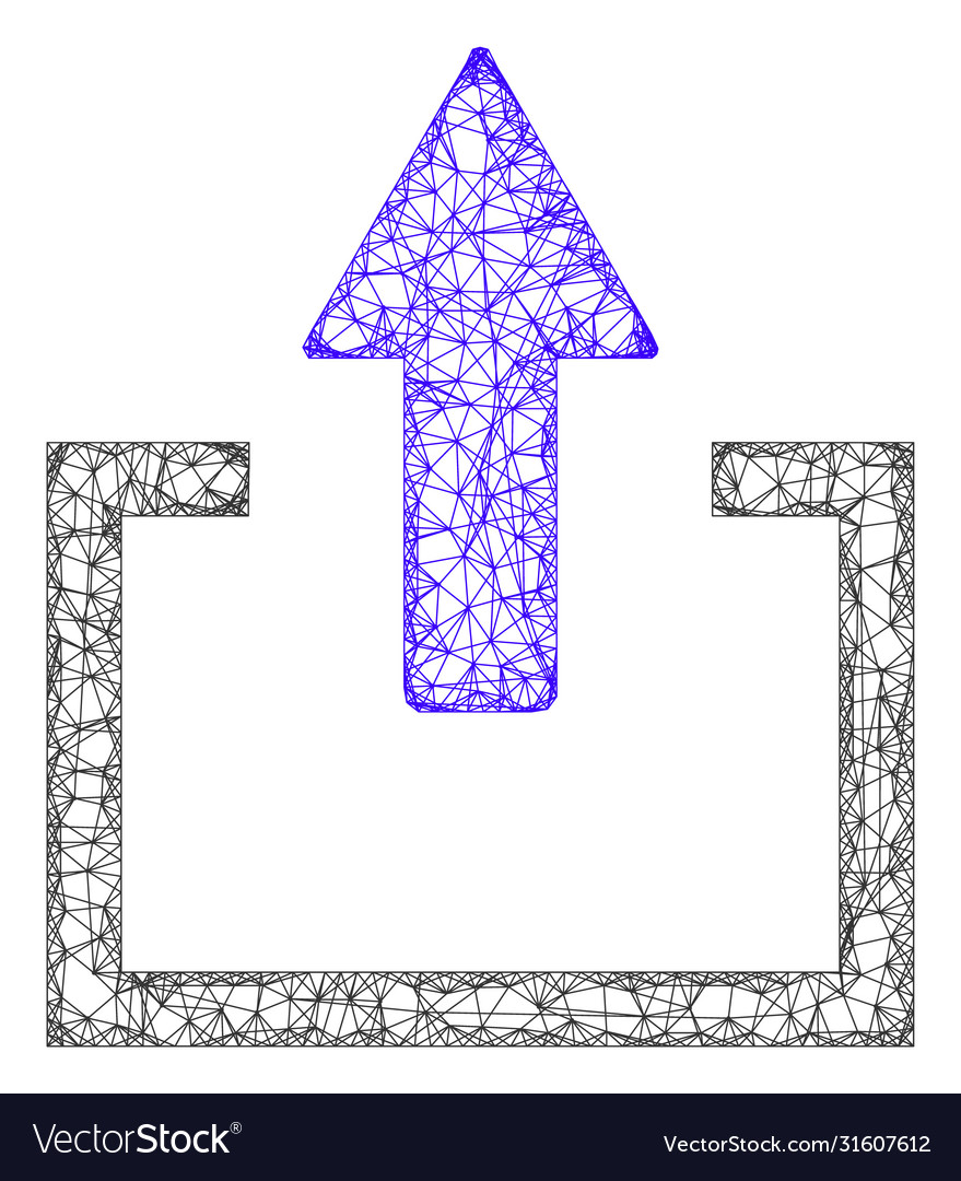 Web mesh upload icon vector image Web mesh upload icon