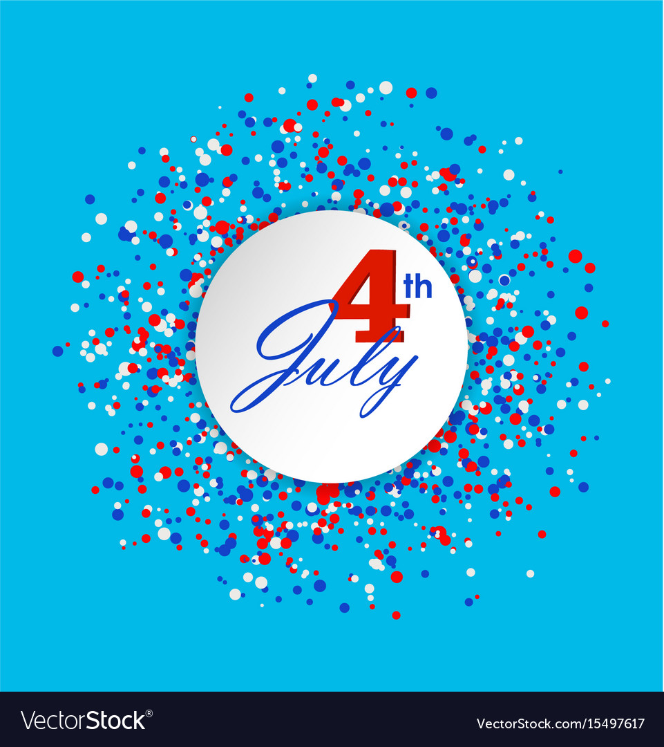 4th of july greeting card with circle made