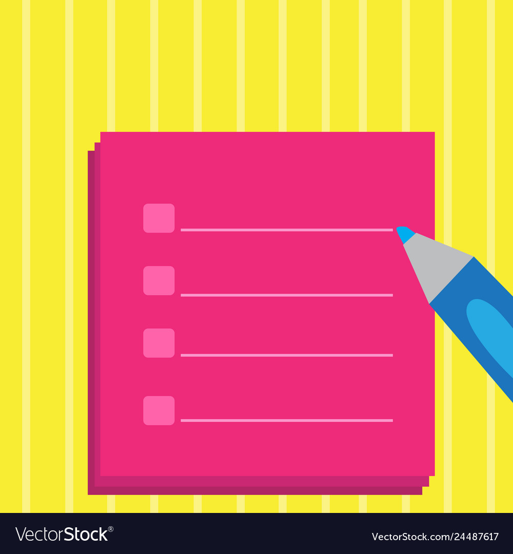 Blank checklist sheet piling with tick box vector image Blank checklist sheet piling with tick box